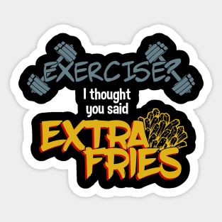 EXTRA FRIES (white) Sticker